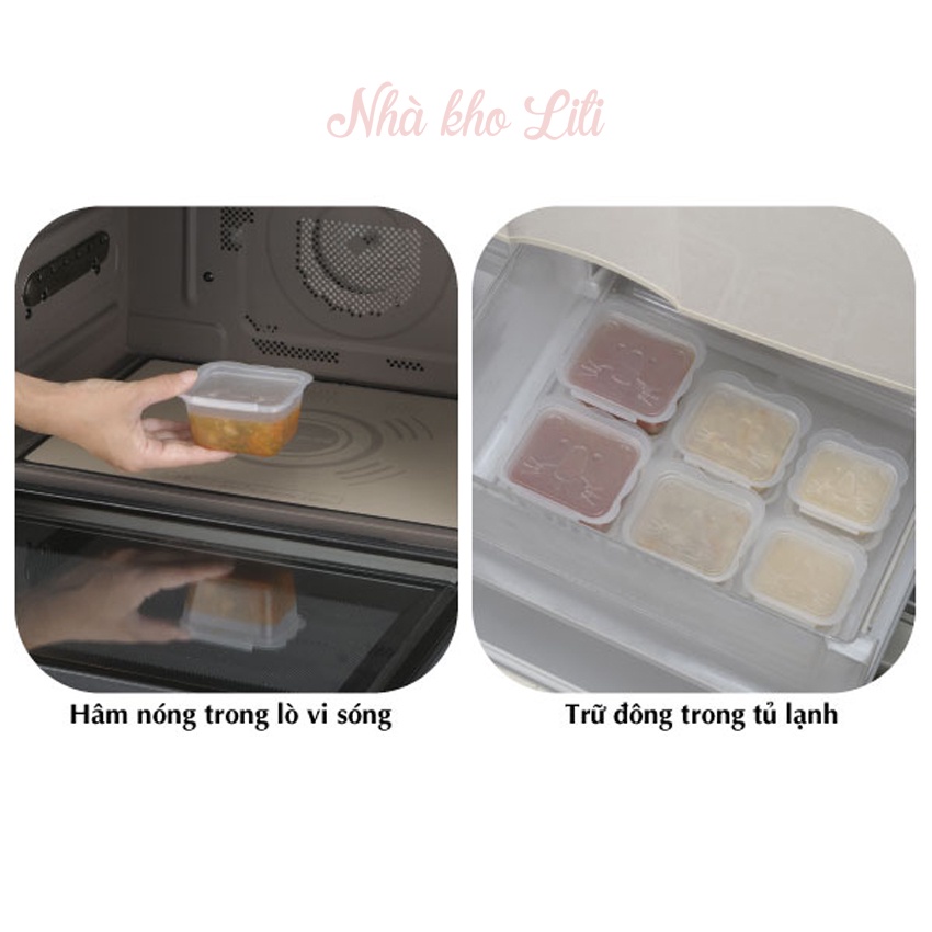 Bộ hộp chia thức ăn Richell dành cho trẻ ăn dặm