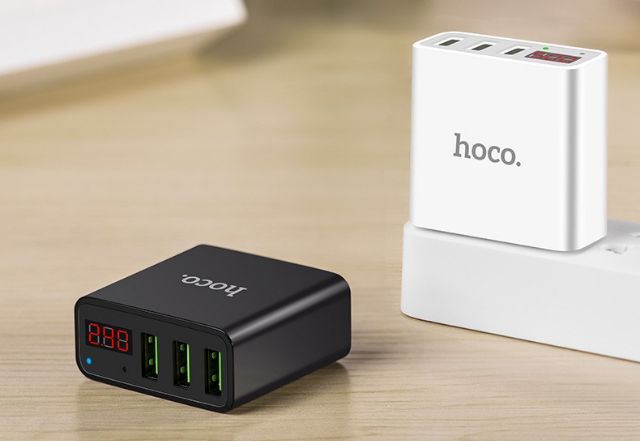 Cốc sạc nhanh 3 cổng USB Hoco C15