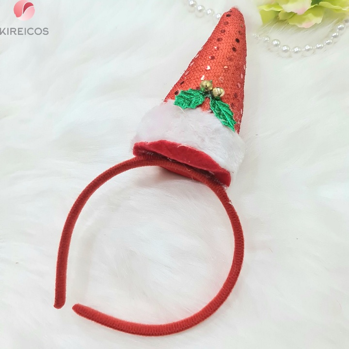 [HCM]Cài mũ Noel 3D Lấp Lánh Có Chuông - kireicos