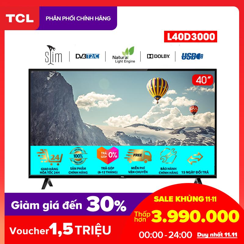 Tivi 40 inch TCL HD - L40D3000 - Dolby, Công nghệ Dynamic, DVB-T2 - Tivi giá rẻ chất lượng - Bảo hành 3 năm