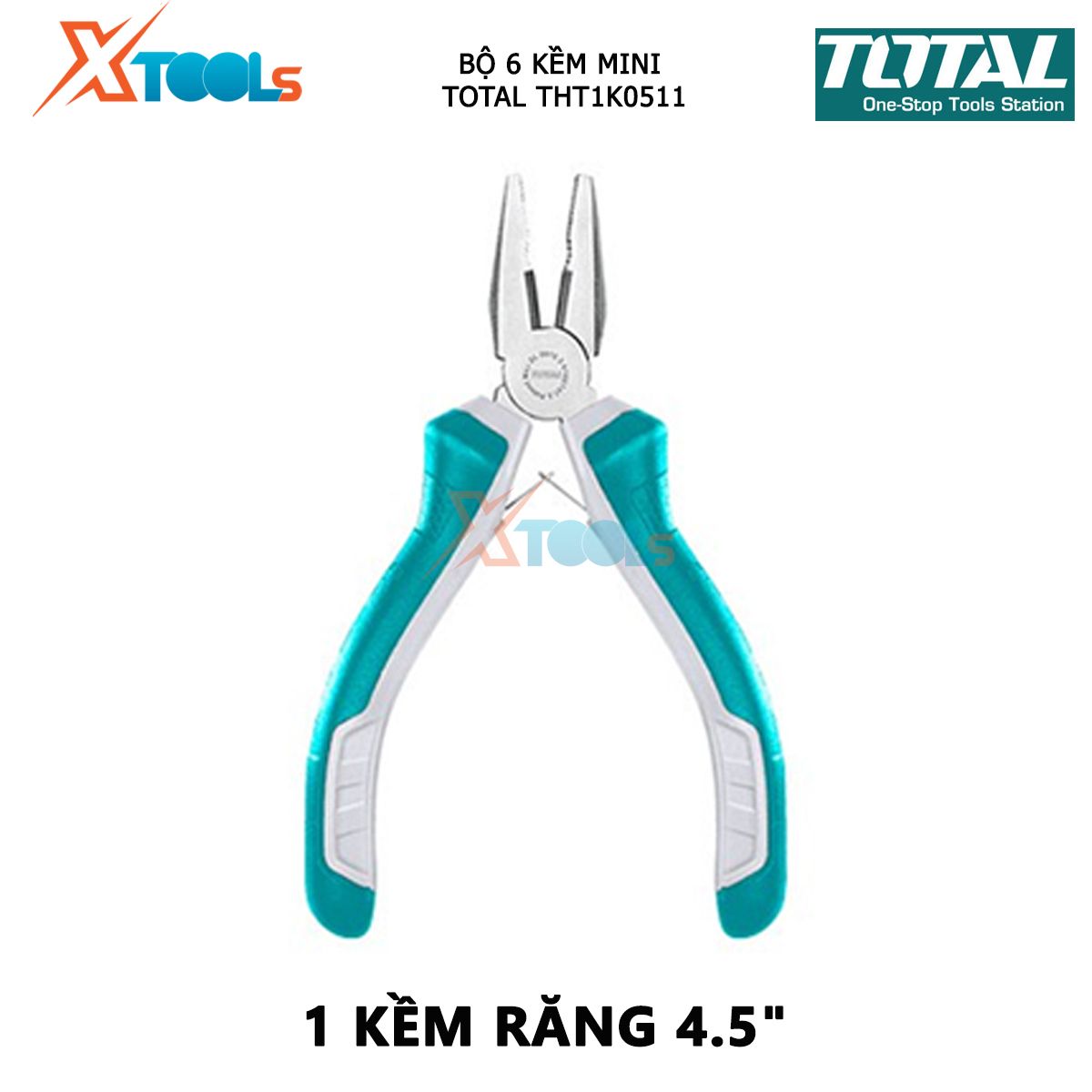 Bộ 6 kềm mini làm trang sức TOTAL THT1K0511 bộ kìm đa năng gồm 6 chi tiết 4.5" XTOOLs