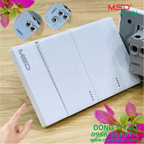 CÔNG TẮC CẦU THANG + C.TẮC ĐƠN - 118G1-MSD-B16