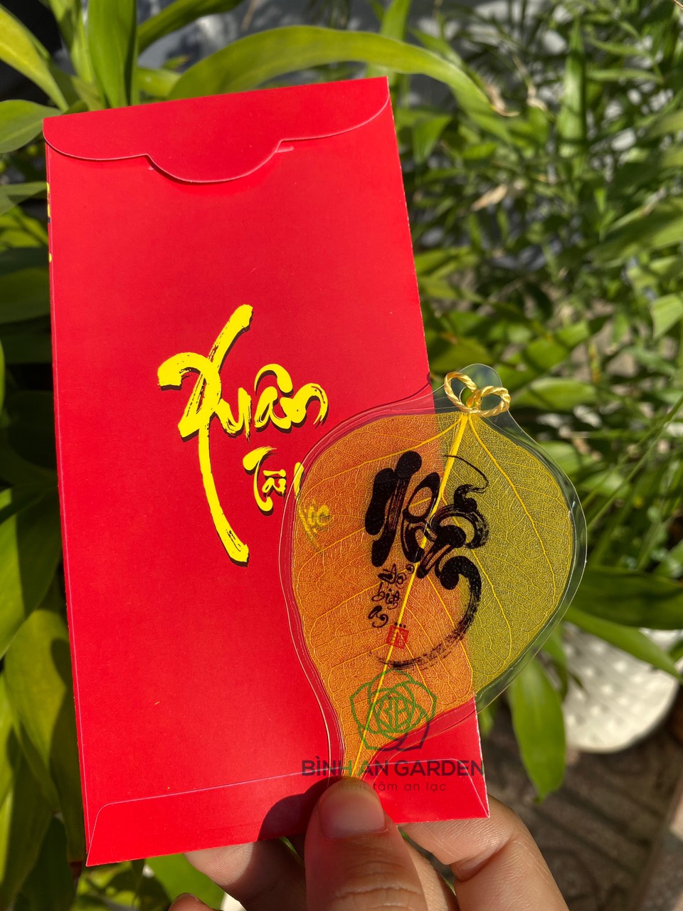 [HCM]Lá bồ đề thư pháp NHẪN ĐỂ BÌNH AN- Cực đẹp