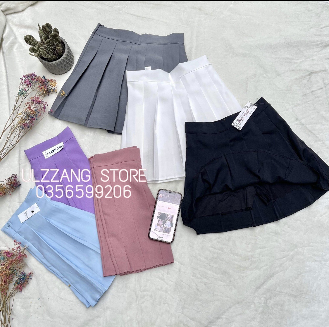 CHÂN VÁY TENNIS MÀU TRƠN