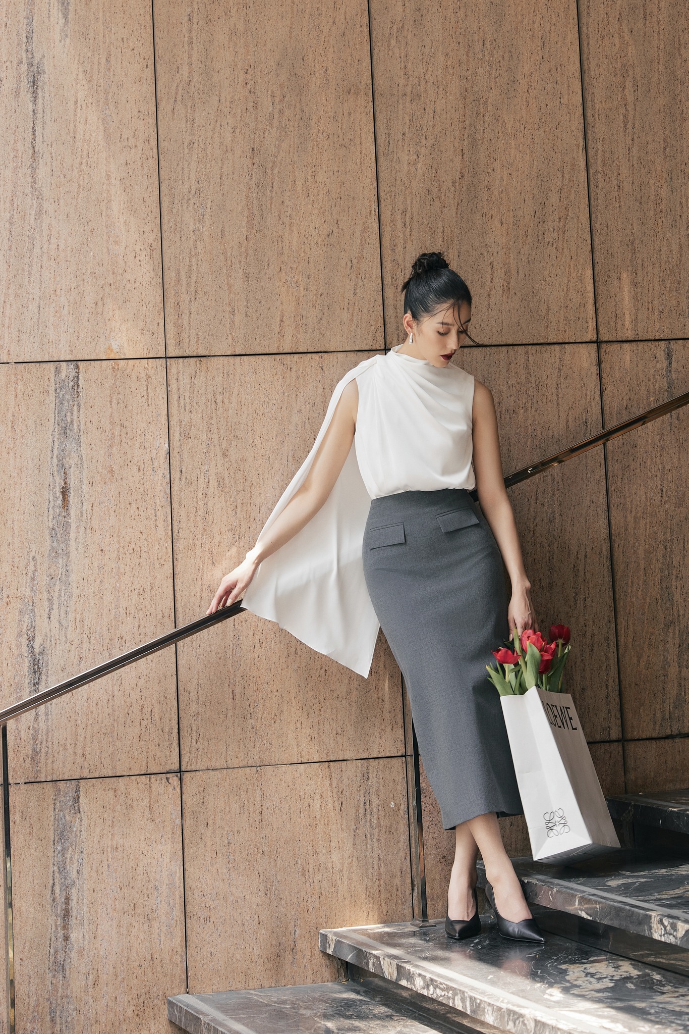 Áo sơ mi lụa Chloe Silk Top HUONG BOUTIQUE HBSM1128