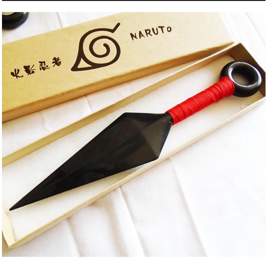 Mô hình kunai màu đỏ naruto dài băng trán làng lá shuriken đồ chơi mô hình kunai 27cm