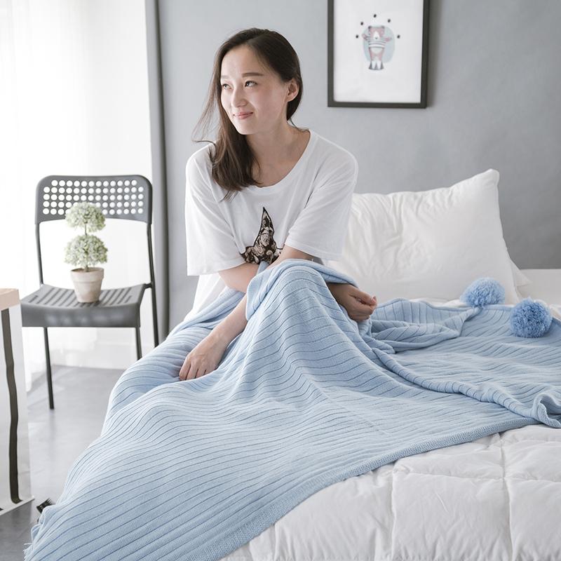 Trong Bắc Âu 100% Cotton Chăn Thường Cuối Giường Đi Chăn Mô Hình Trang Trí Sô Pha Cửa Sổ Lồi Hổ Thủ Công Bóng