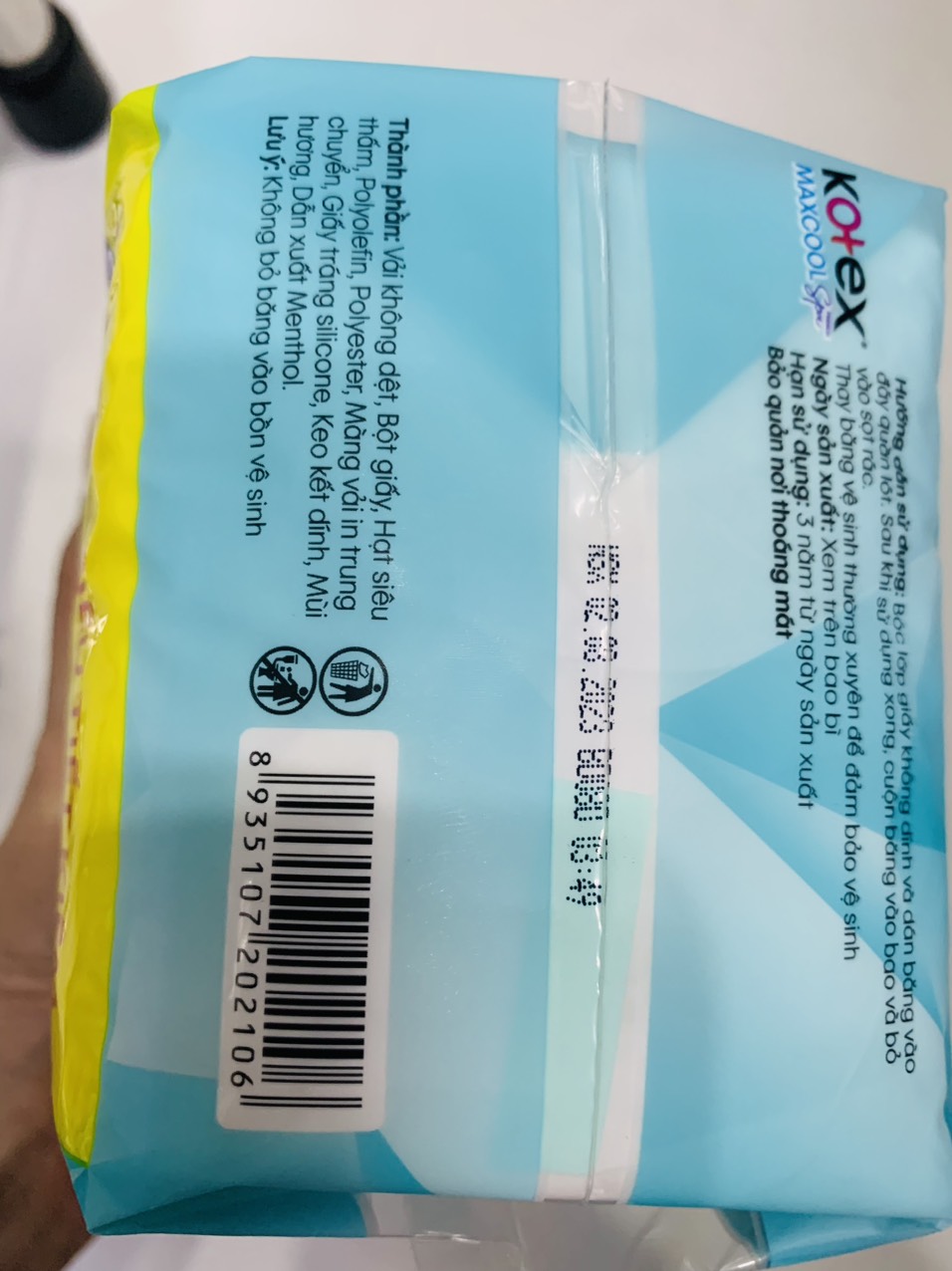 Băng Vệ Sinh Kotex Max Cool Siêu Mỏng Cánh Gói 20 Miếng 23Cm