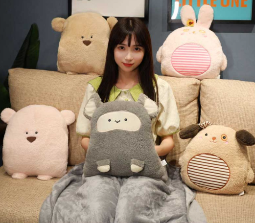 Chăn gối văn phòng 3 trong 1 gấu Dori (Nâu)