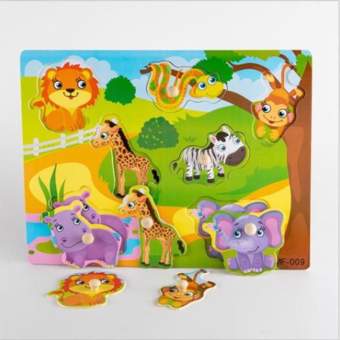 Bảng núm gỗ_Đồ chơi Lắp ráp bằng Núm gỗ cho Bé(23x30x0.5cm )