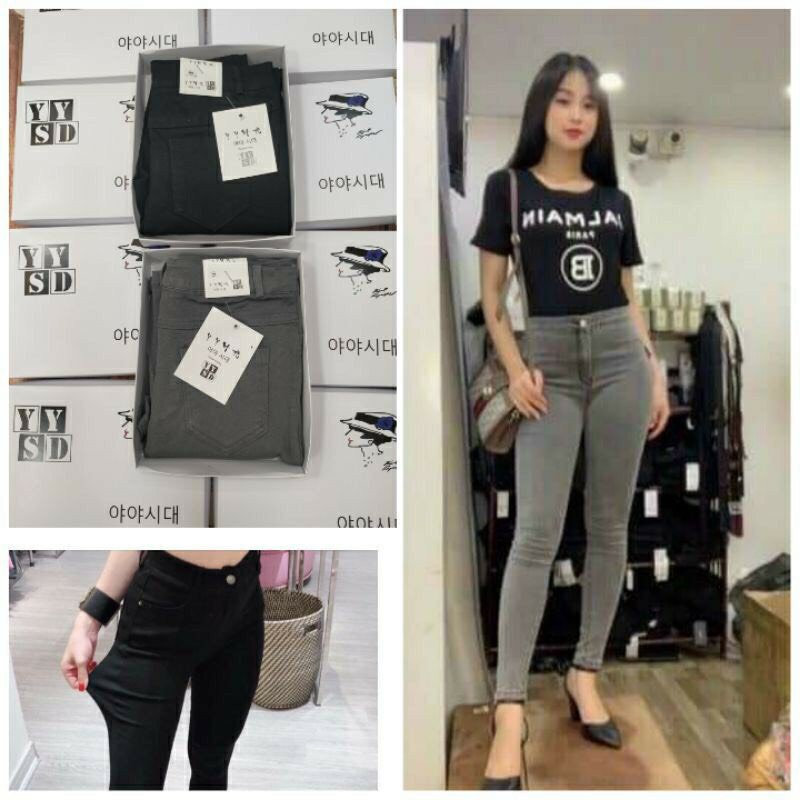 Quần legging cạp cao quần jean ôm body chất siêu co giãn bò giấy loại đẹp