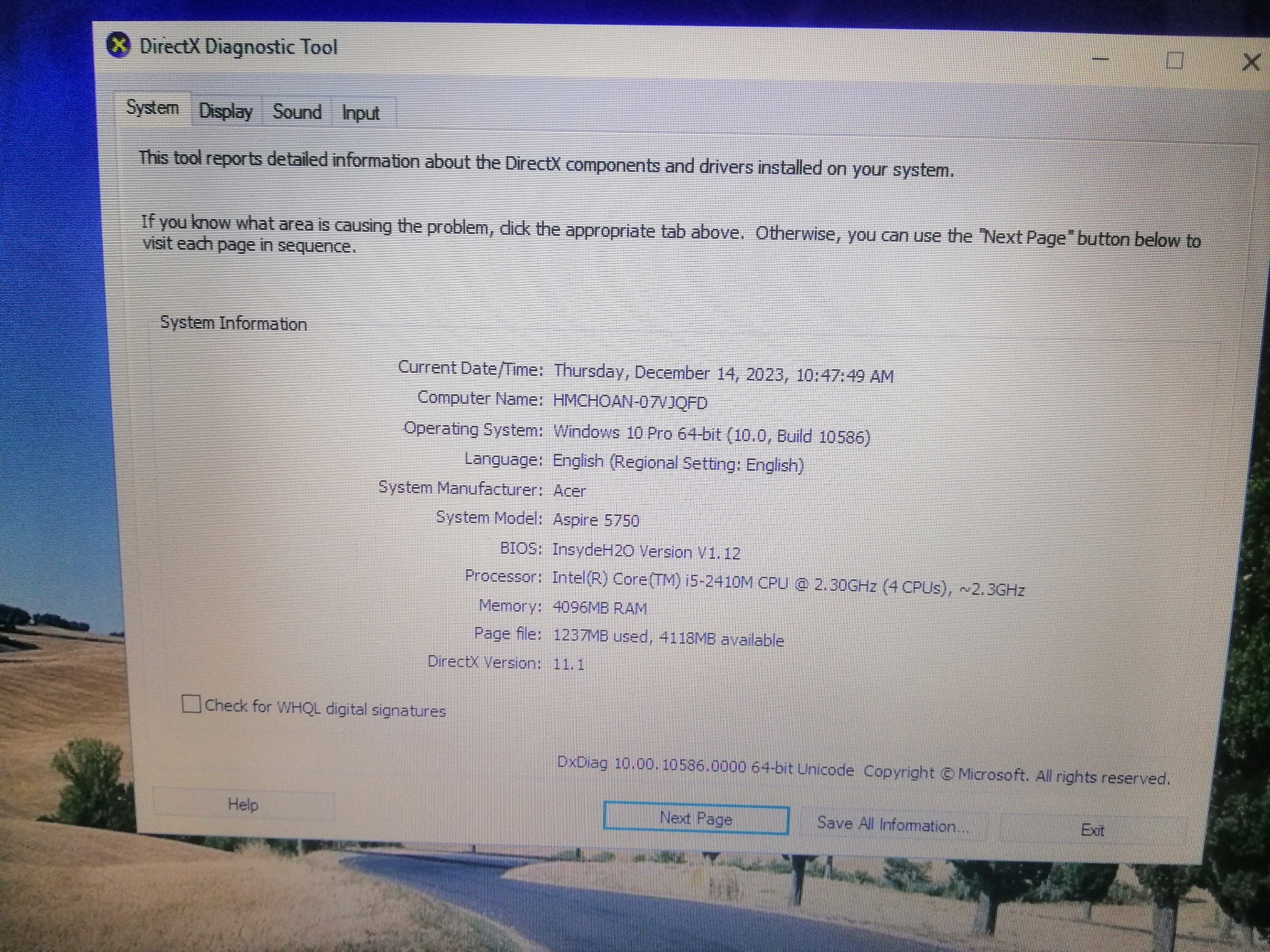 LAPTOP ACER ASPIRE 5750 i5