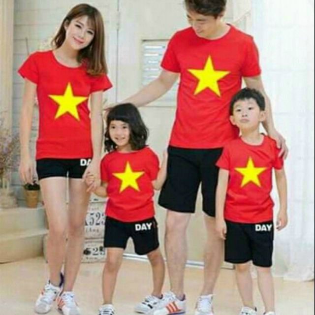 ÁO CỜ ĐỎ SAO VÀNG CHO BÉ, GIA ĐÌNH SALE 25K/ÁO CHẤT COTTON MỊN MÁT GIÁ SĨ HÀNG BÁN SHOP [GIÁ SĨ]