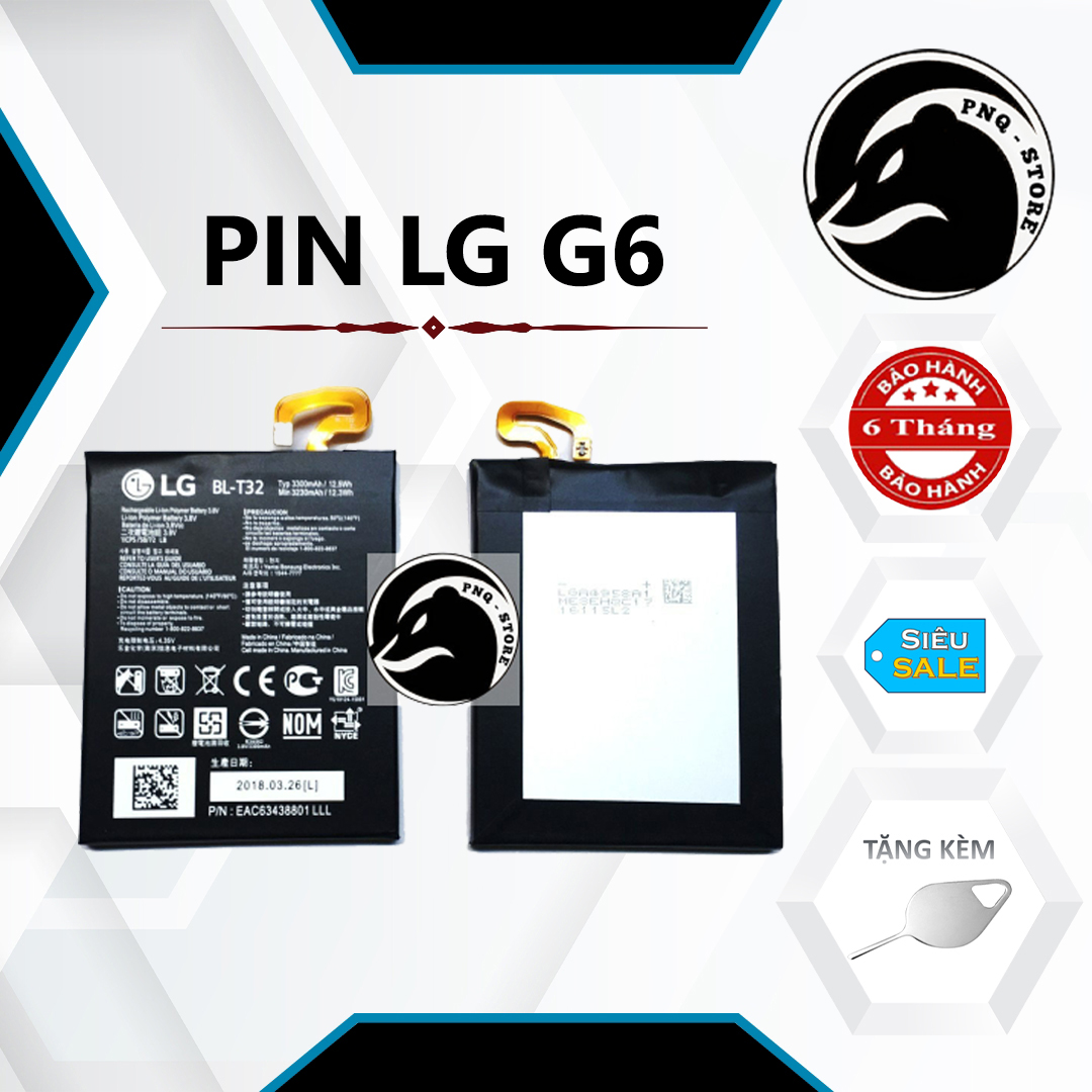 Pin lg g6 dung lượng 3300mah,tặng kèm cáp sạc type c - bh 06 tháng