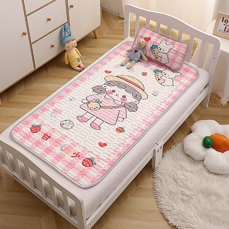 [Hàng Loại 1] Chiếu Lụa Điều Hoà Kèm Gối Cho Bé 60x120cm