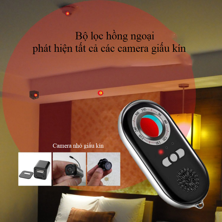 Máy dò bằng mắt phát hiện camera giấu kín kiêm báo động chống trộm HN-98