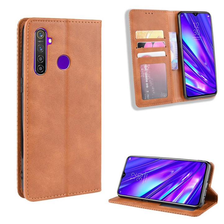 Bao da oppo realme 5, realme 5s, realme 5i, realme 5 pro dạng ví luxury leather