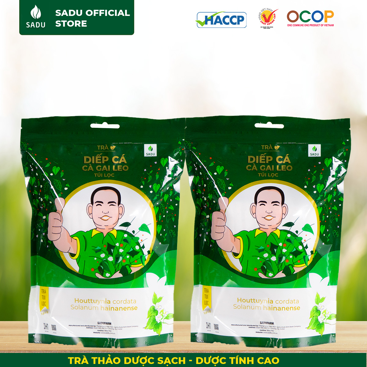 [ComboKM-500g cà gai leo diếp cá + 500g cà gai leo nguyên chất]-SADU- Giải nhiệt, thanh lọc,mát gan