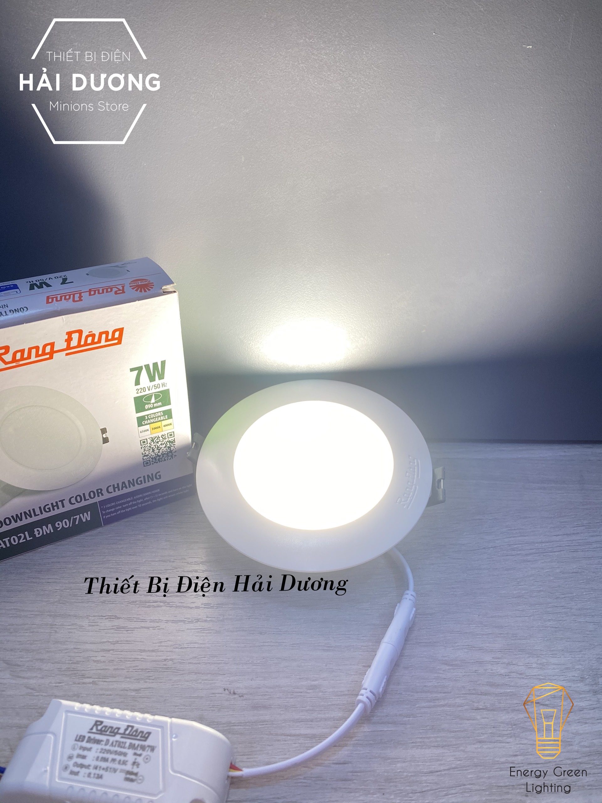 Đèn LED Downlight Âm Trần Đổi Màu Rạng Đông D AT02L ĐM 90/7W