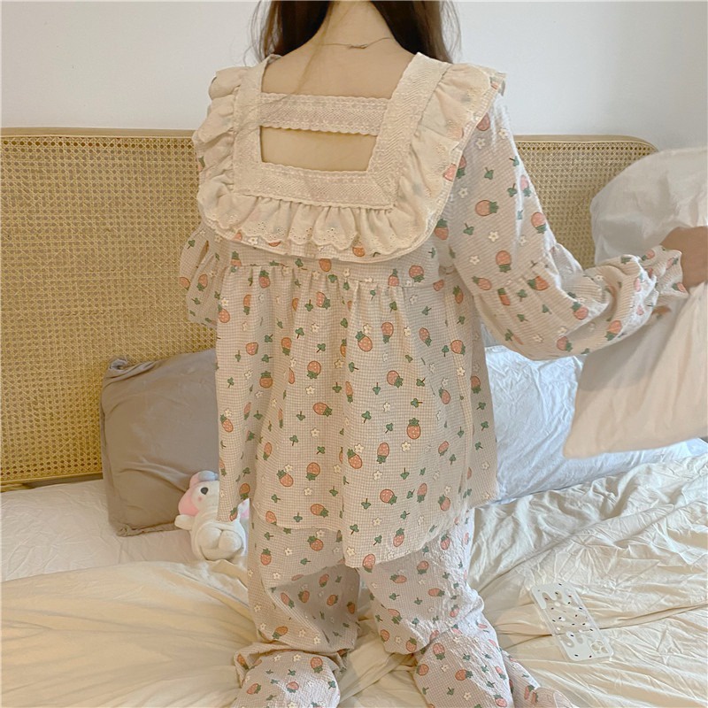 Set bộ mặc nhà trái dâu quảng châu tiểu thư