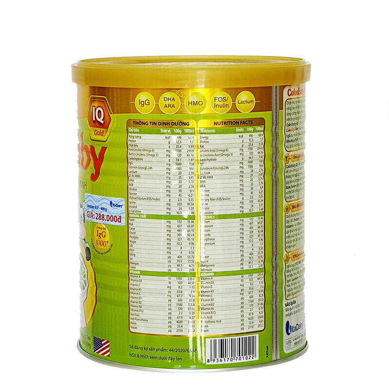 Sữa Colos Baby DHA số 0+ 800g