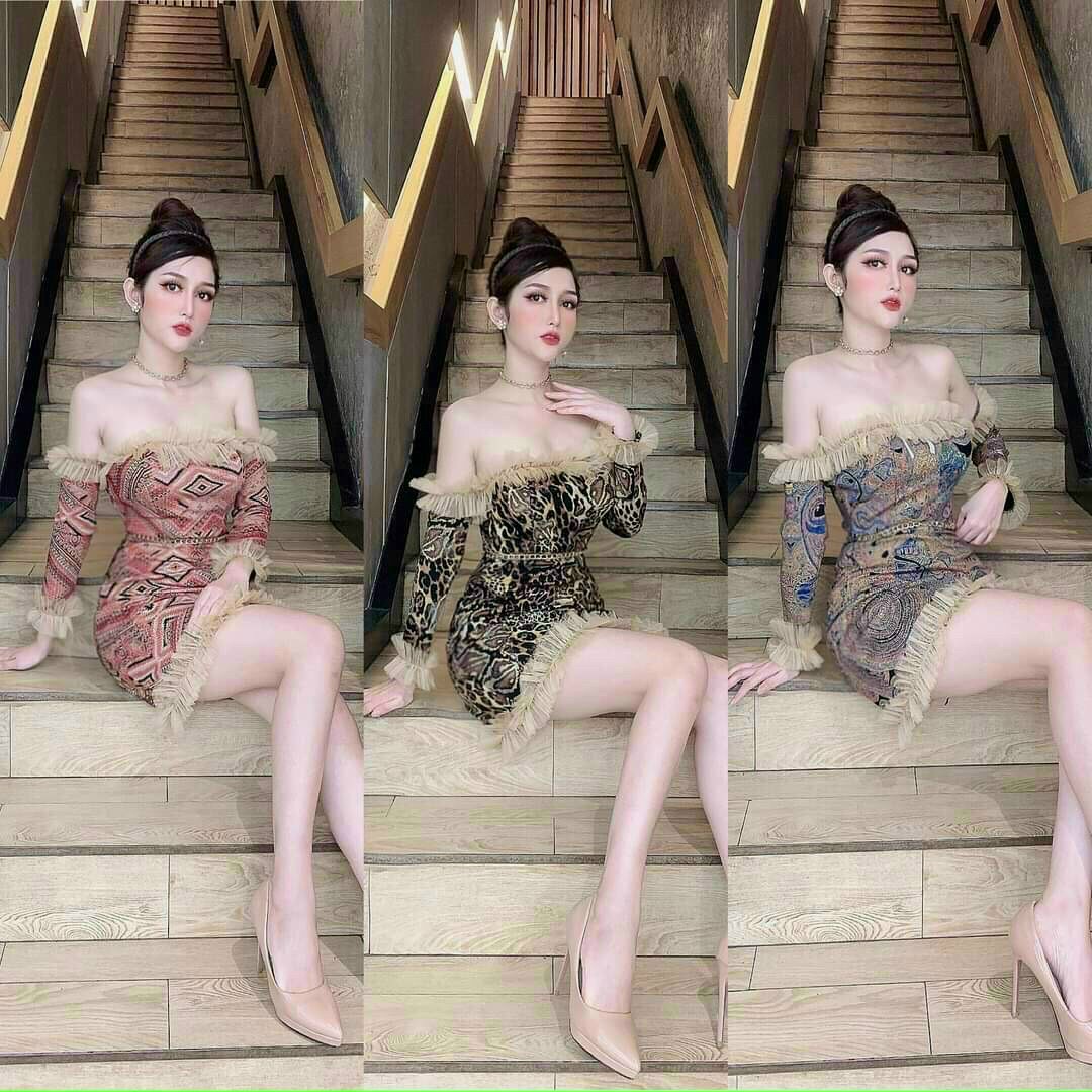[HCM]Đầm họa tiết cá tính