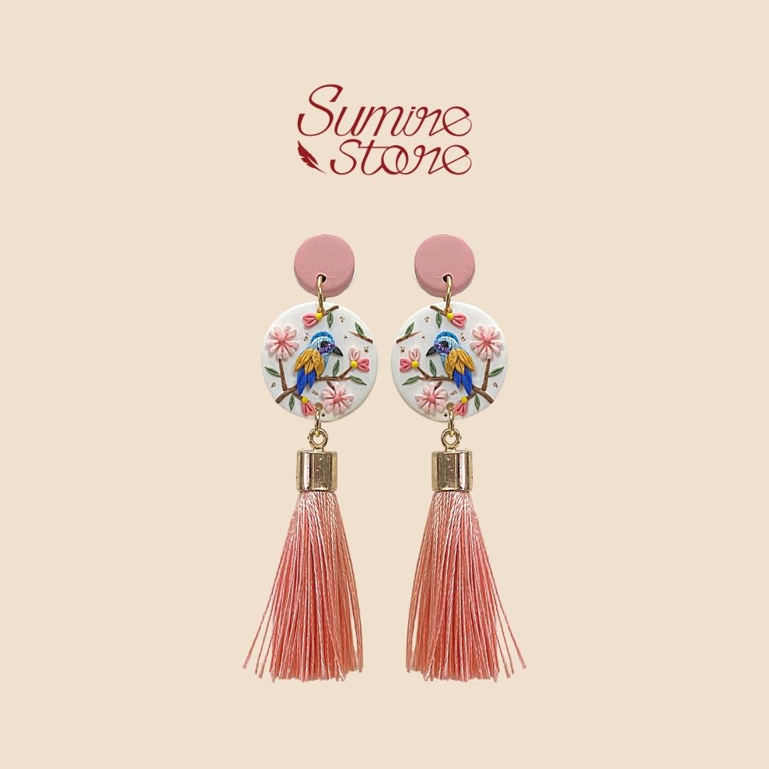 Sumire Store Hoa tai Đất nung Handmade DN134
