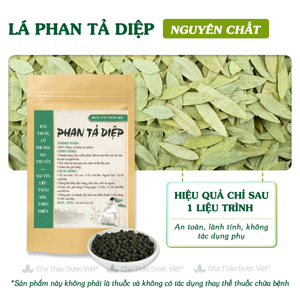 Phan tả diệp nguyên chất 100g, hỗ trợ giám táo bón, nhuận tràng, thải độc ruột, giảm cân, hoàn tán