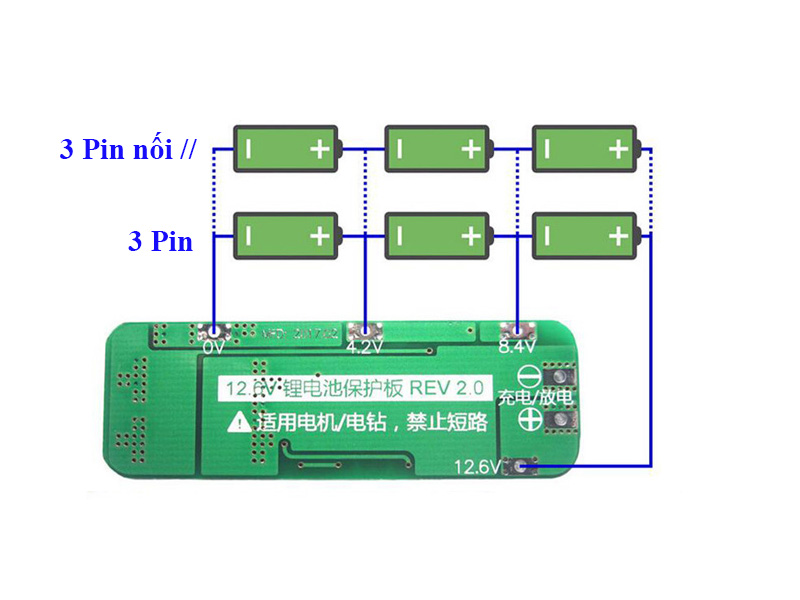 Mạch bảo vệ pin 3S 20A - 12.6V