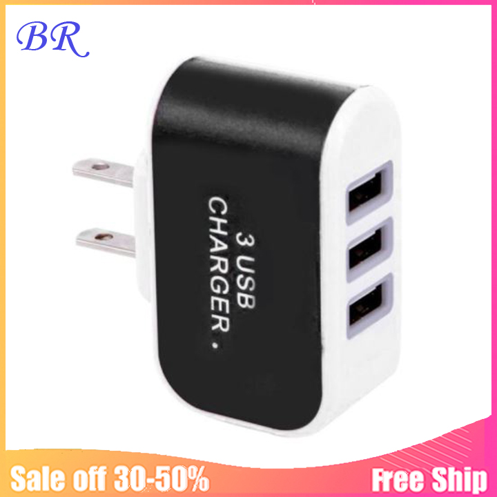 Củ sạc 3 cổng USB 3.1A màu ngẫu nhiên.