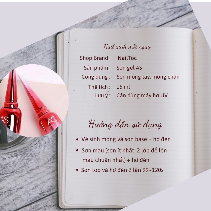 Sơn Gel As mã ABX | Chai đỏ 15ML