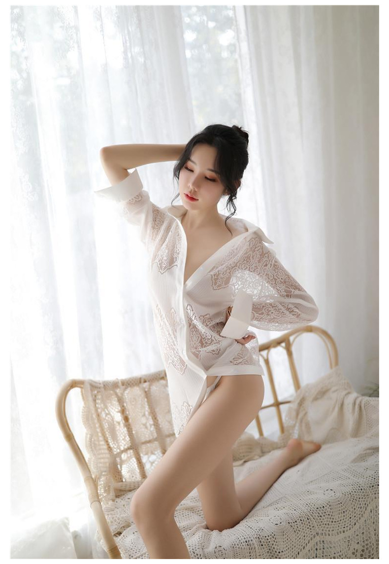 Áo Sơ Mi Ngủ Ren Cao Cấp Form Giấu Quần