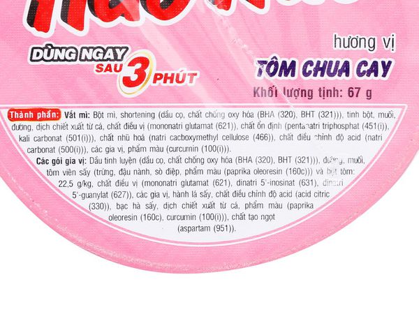 Ly mì Handy Hảo Hảo tôm chua cay
