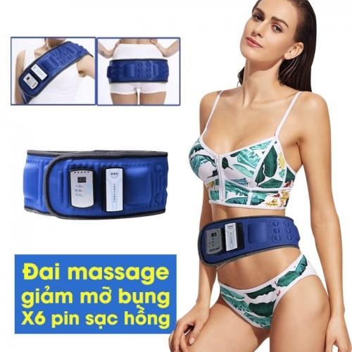 [HCM]Đai Massage Giảm Mỡ Bụng X6 6 Moter (Xanh)