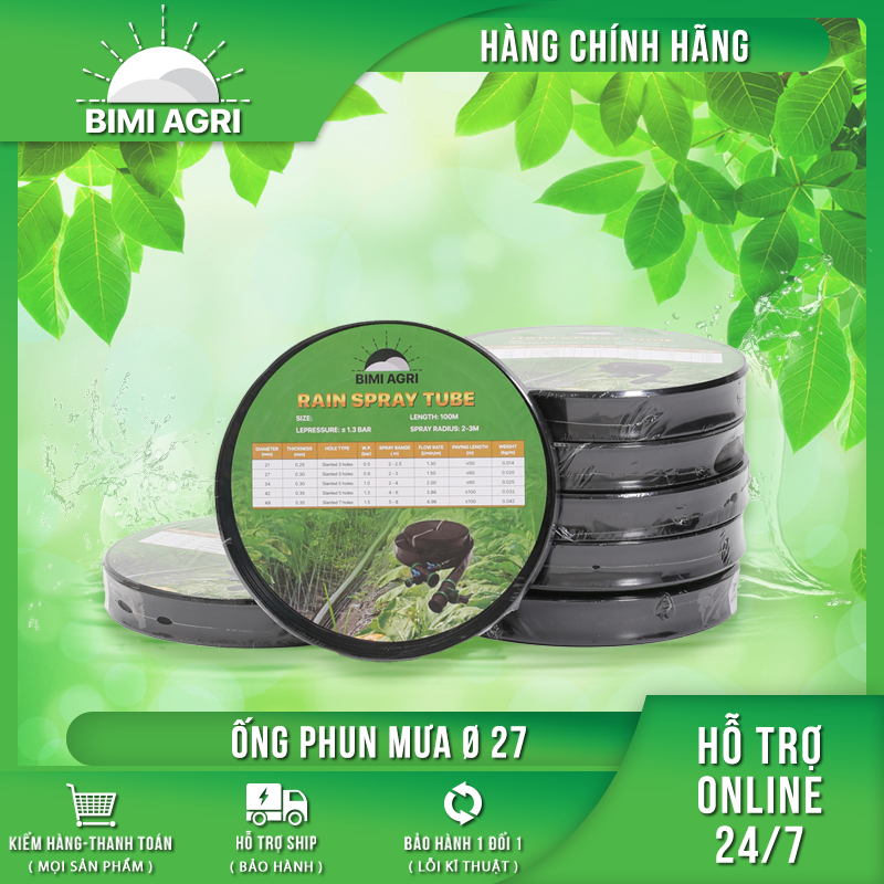 Ống Mềm Phun Mưa Phi 21-27-34-42