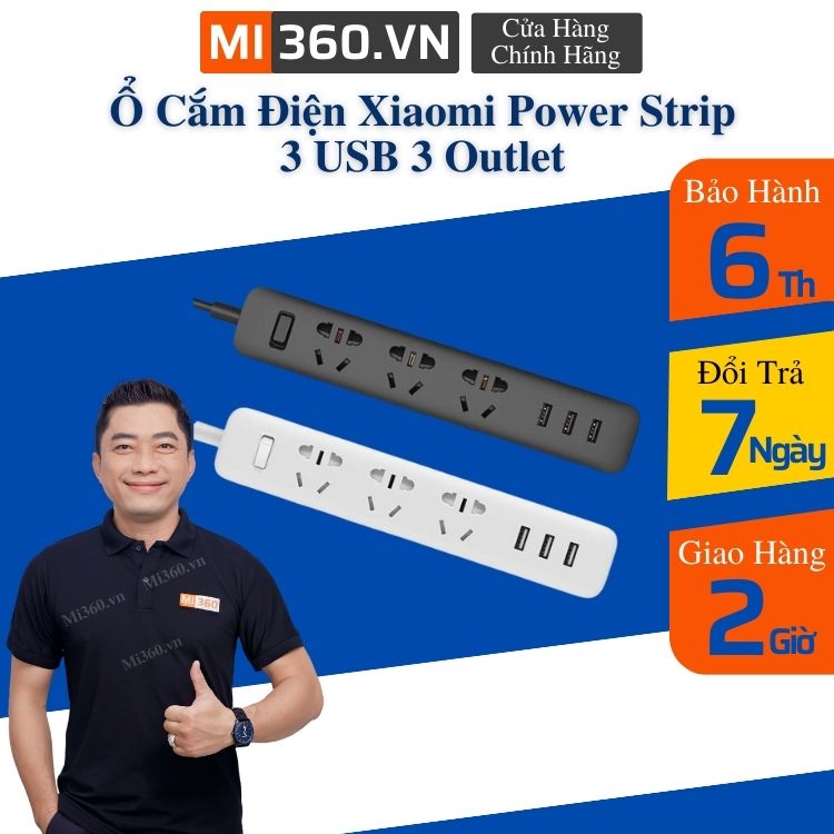 Ổ Cắm Điện Xiaomi Power Strip 3 USB 3 Outlet Lazada.vn