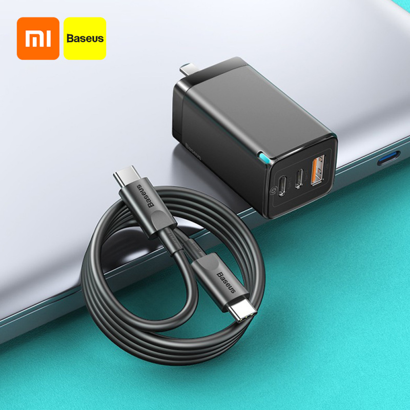 Xiaomi Baseus 65W GaN2 Pro Charger Quick Charge PD 4.0 3.0 Type C PD USB Charger with QC 4.0 3.0 Portable Fast Charger Compatible with iP Xiaomi Phone Tablet Laptop With 100W Data Cable 100-240V