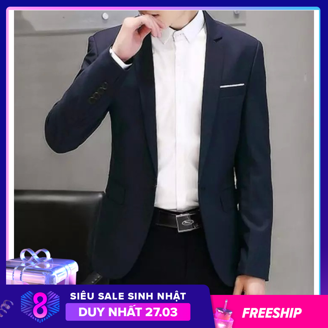Áo vest nam ôm body màu xanh đen mềm mịn