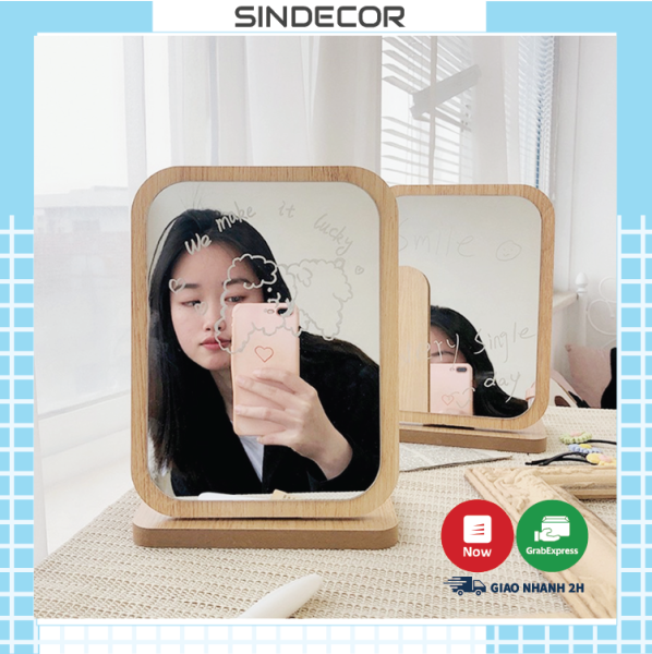Gương Soi Trang Điểm Gỗ Để Bàn - Gương để bàn- SN03 - Sindecor