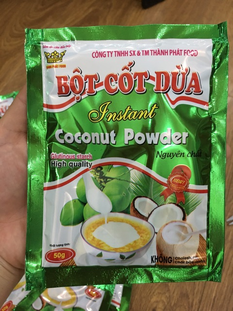 Bột cốt dừa gói 50g thơm ngon, tiện lợi (Combo 3 gói)