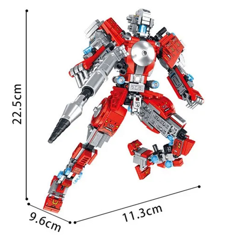 Đồ chơi lắp ráp trẻ em bằng nhựa ABS an toàn -Robot biến hình Chiến Binh Sura 553 Chi tiết