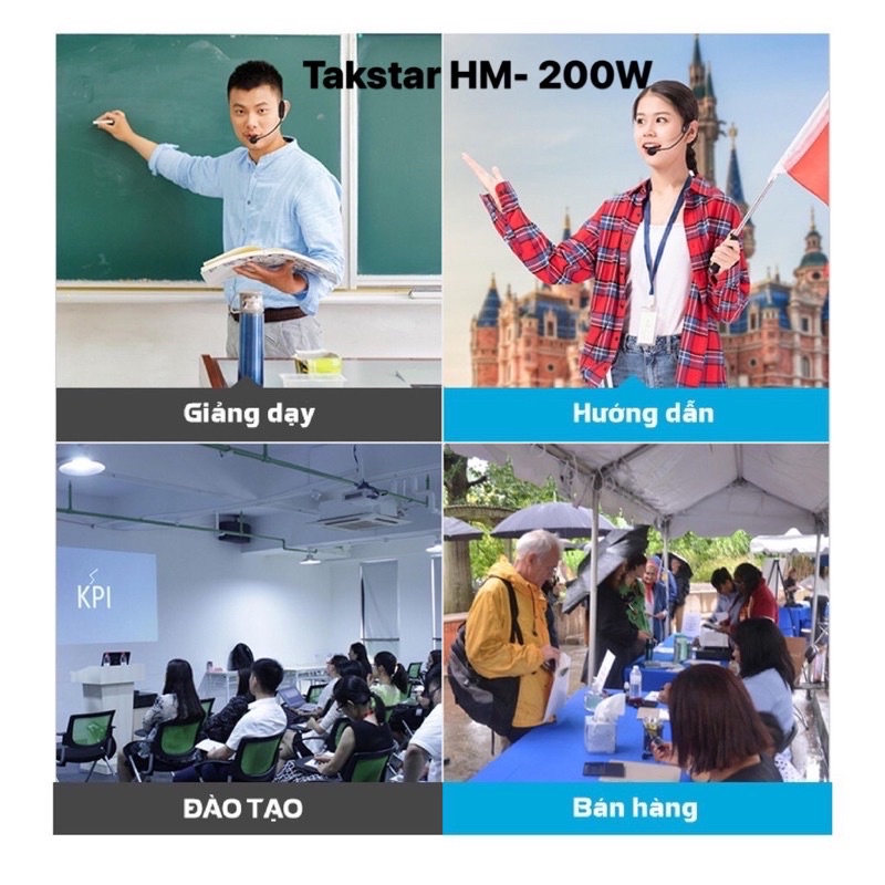 Micro trợ giảng không dây Takstar HM-200W kèm đầu thu