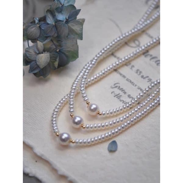 Vòng cổ chocker ngọc trai thật nước ngọt míc bi bạc kiểu thanh lịch trẻ trung ( đặt theo độ rộng khách yêu cầu)