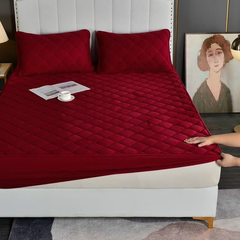 Bộ Ga Gối Thảm Chữ Nỉ Nhung Trải Giường Kèm 2 Vỏ Gối Nhiều Màu Lựa Chọn By. C.A Decor Store
