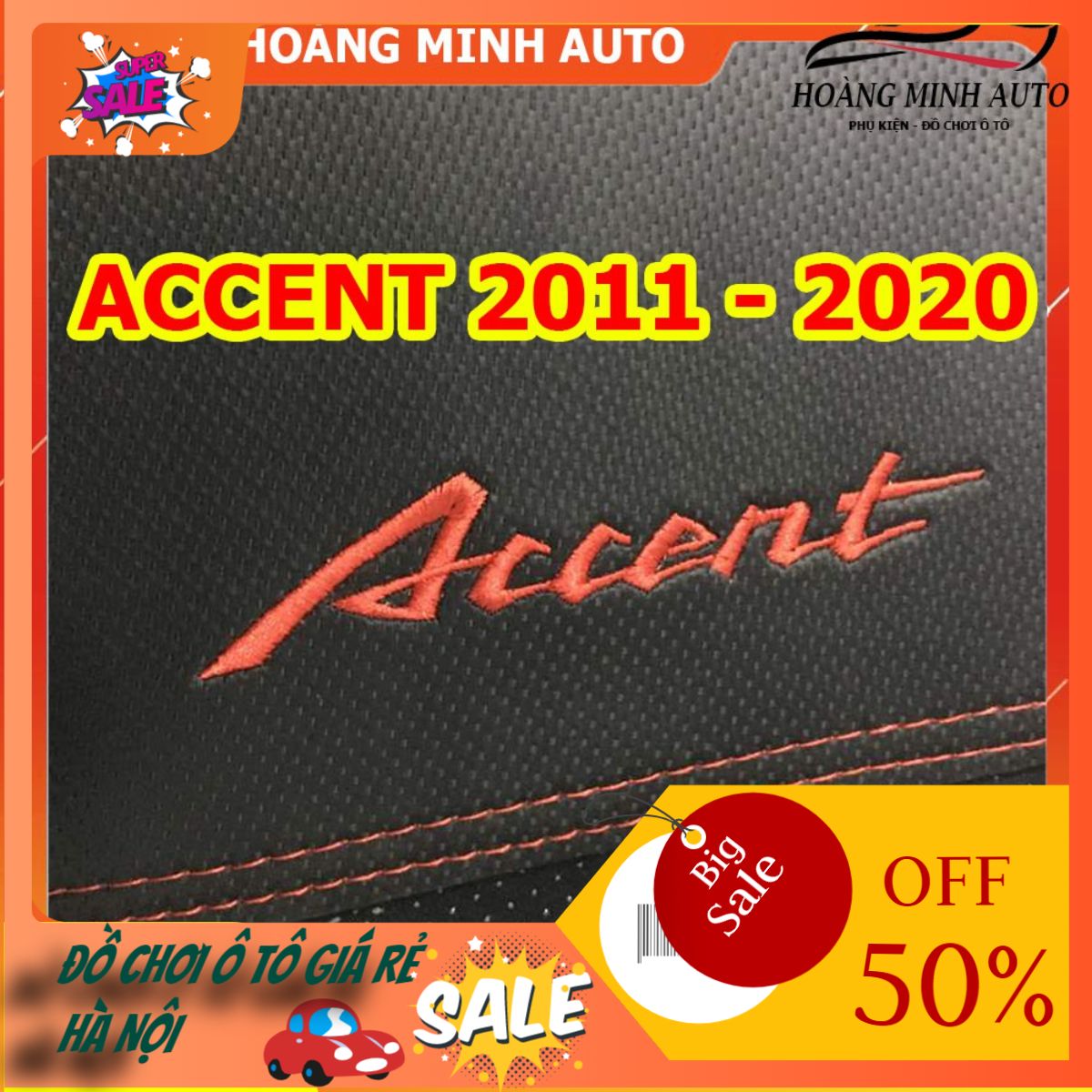 Thảm taplo da Cacbon cao cấp cho xe Accent 2011-2020