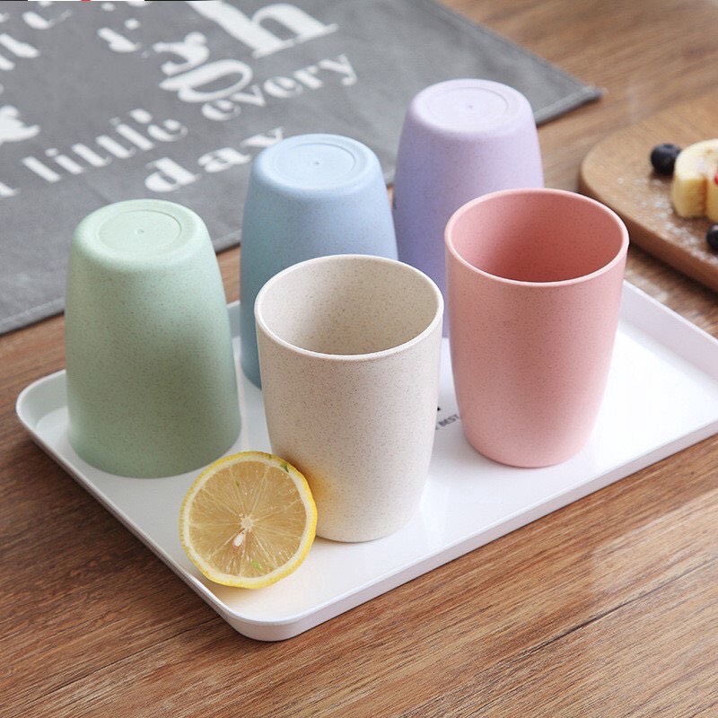 Ly nhựa lúa mạch màu pastel dễ thương 300ml