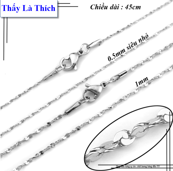 Dây chuyền nữ Thấy Là Thích kiểu khoen dẹp rối xinh xắn - Cam kết 1 đổi 1 nếu hoen , gỉ sét