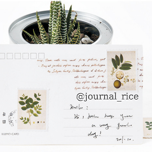 Hộp 45 sticker Tem Thư Thảo Dược trang trí planner scrapbook