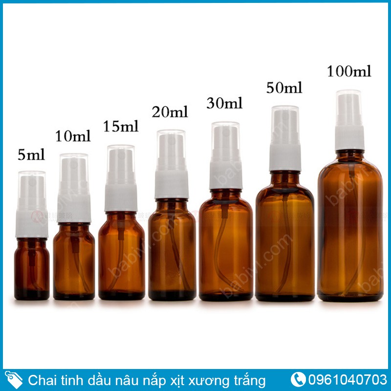 Chai xịt phun sương bằng thuỷ tinh (10ml/20ml/30ml/50ml/100ml)