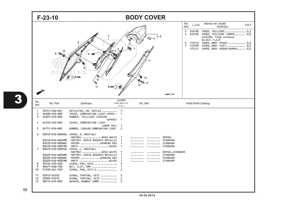 [HCM]Bợ Đèn Sau Sonic 150R /Chữ H